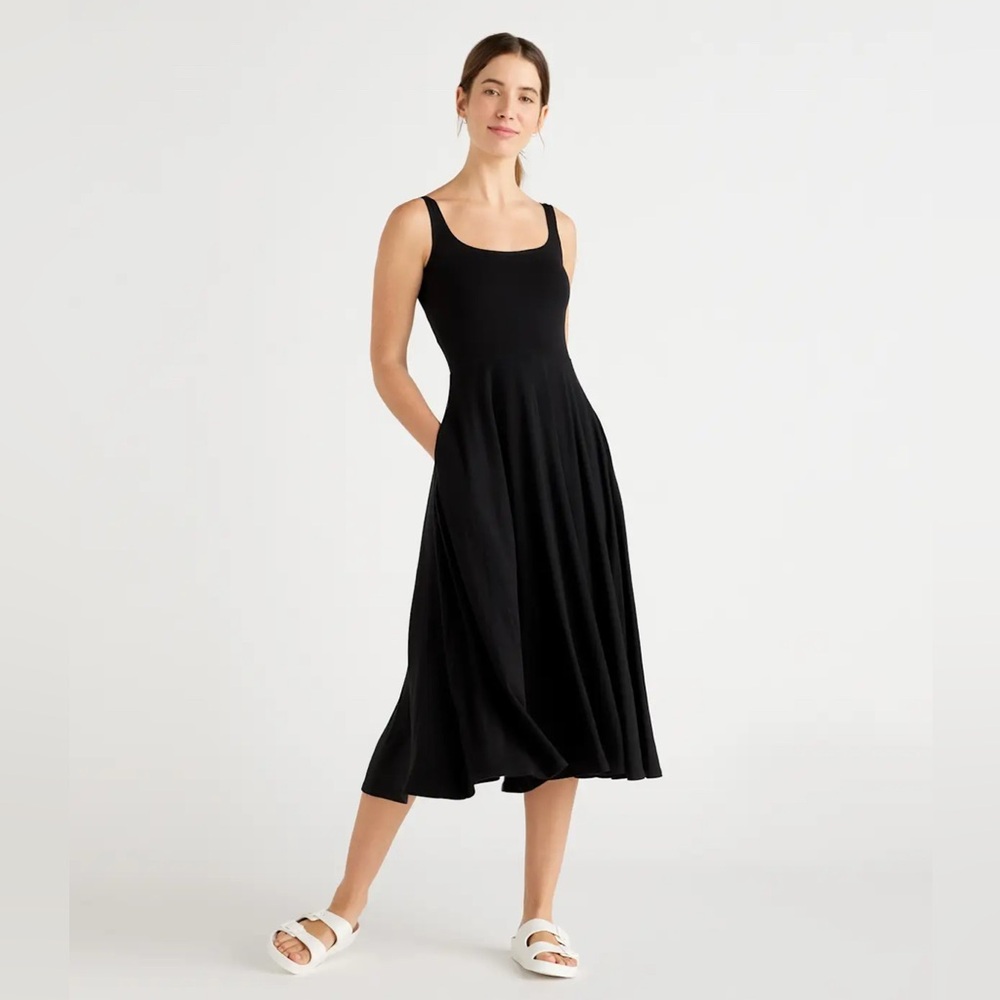 NWOT QUINCE TENCEL FIT & FLARE DRESS LARGE